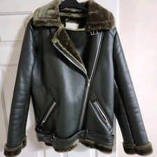 Khaki Faux Fur Lined Aviator