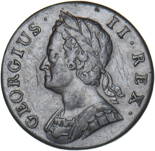 1740 halfpenny george ii - 1740,