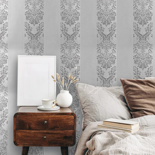 Silver gray luxury damask - luxury,