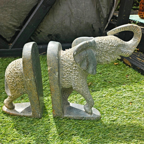 Grey stone elephant - elephant, decorative