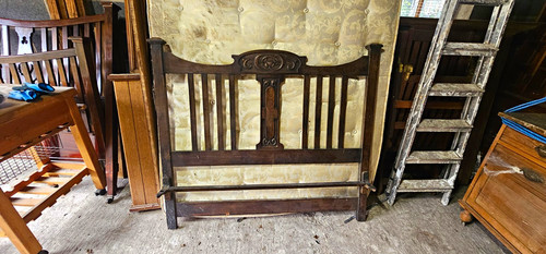 Vintage wooden double - wooden, bed