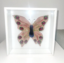 Large Blown Art Glass Butterfly Decoration Cased