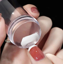 2X Clear Silicone Nail Stamper French Manicure Visible Body Jelly Nails Art DIY