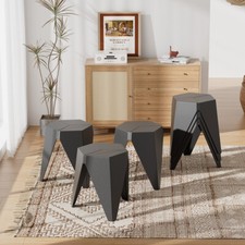 6Pc Plastic Stools Stackable