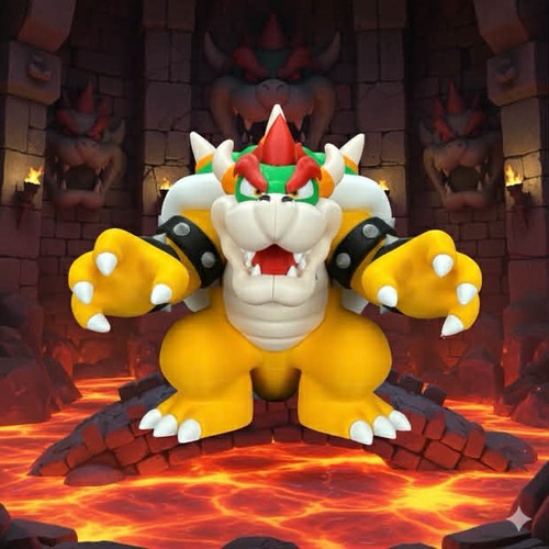 Printed bowser figure - printed,