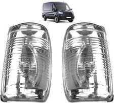FOR FORD TRANSIT MK8 WING MIRROR INDICATOR LENS COVER LEFT + RIGHT SET 2014 ONWA