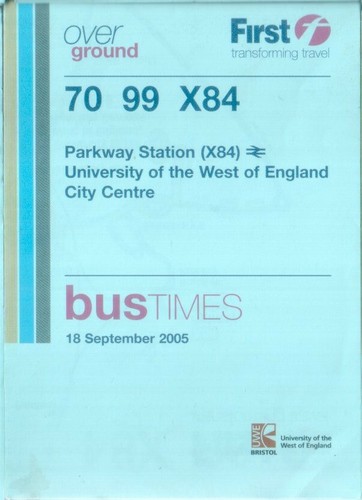 First bristol pocket timetable - bristol,