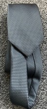 Mens Primark Black Grey Patterned Polyester Tie 2.75" wide 57" long