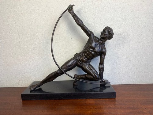 Bronze sculpture semi nude man - semi,