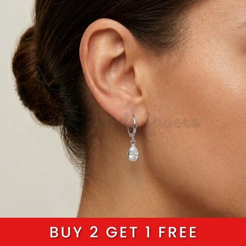 9ct gold teardrop drop - gold, hoop
