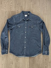 New Levis Dark Wash Red Tab Barstow Shirt Medium Denim