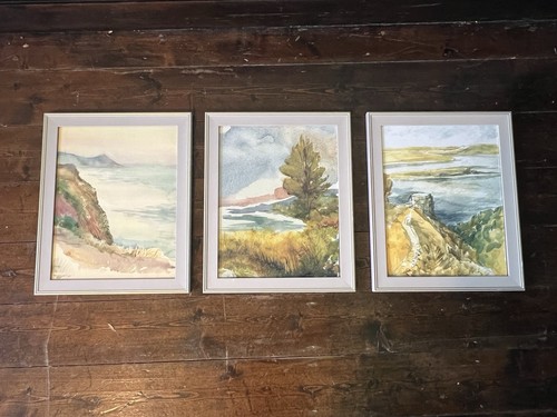 Set framed watercolour - set,