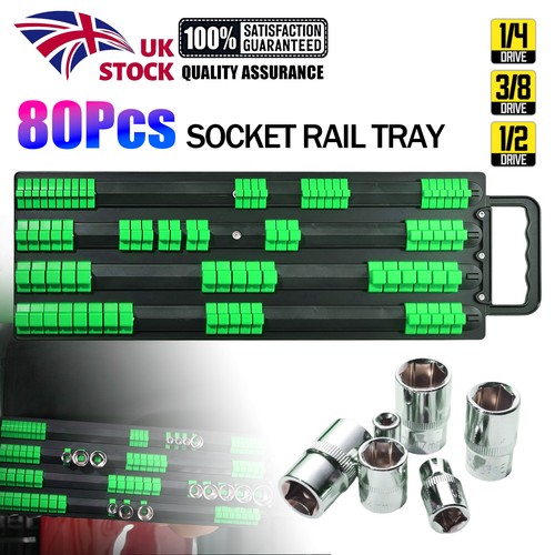 Green 80pc socket rail tray - 80pc,