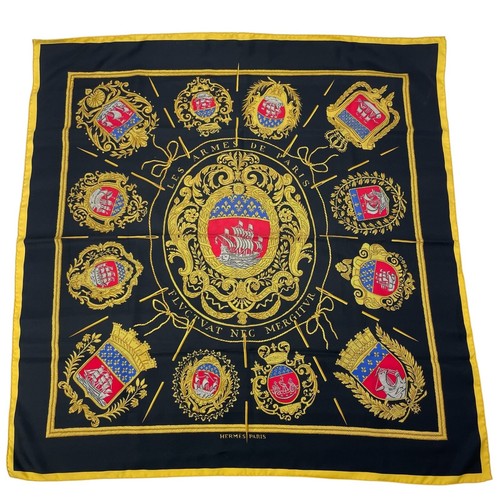 Hermes paris crest silk scarf - paris,