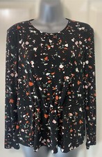Warehouse Women’s Granite Print Peplum Top Size UK10 EU36