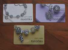 3 USED PANDORA UK GIFT CARDS