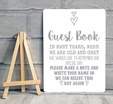 A5 Guest Book Wishing Tree Hearts Drop Box Metal Table Sign Wedding Party