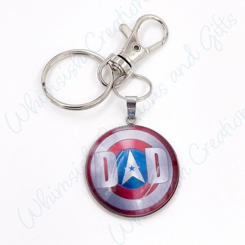 Dad hero shield keychain - hero,