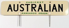 Choicest Australian Kangaroo Grade meat butcher display advertising sign c1960