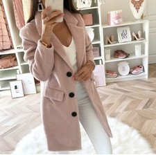 Autumn Women's Trench Coat Lapel Long Sleeve Solid Cardigan Blazer Jacket
