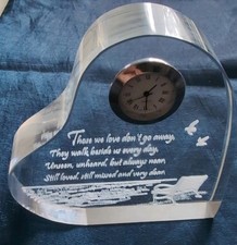 Danbury Mint /Those We Love don't go Away/  Crystal Desk Clock / New Battery 