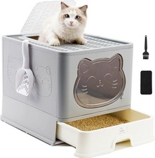 Cat Litter Tray Auction Hooded Fully Enclosed Cat Litter Tray with Drawer