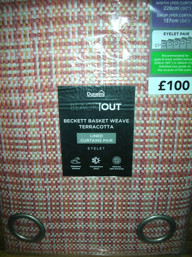 Dunelm black out - out, lined