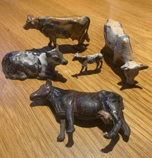 4 X Vintage Lead Toy Farm Cows
