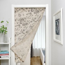 Printed Door Curtain in Linen