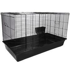 Rabbit Guinea Pig Ferret Rat Cage Large Black Narrow Bar 120cm with Hayrack