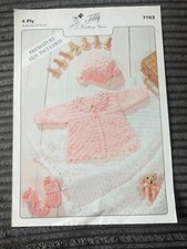 Teddy Knitting Yarns Baby Set Knitting Pattern 7163 (Tkp)