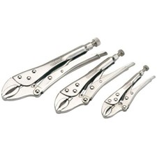 Draper Adjustable Curved Self Grip Vise Locking Jaw Lever Release Pliers 3 X Set