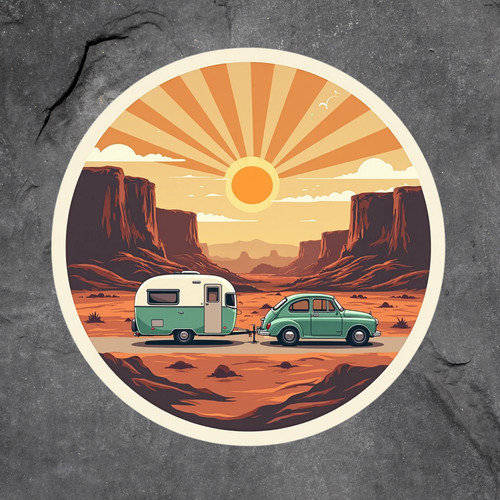 Camping sticker vinyl - , decal