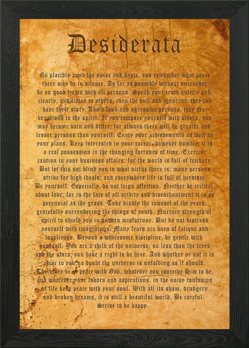 Desiderata portrait framed - portrait,