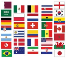 World Cup Flags 2022 All 32 Countries Flags 3x2 ft PREMIUM QUALITY Polyester