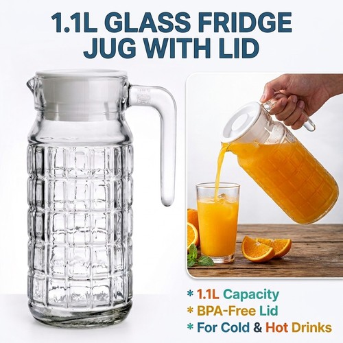 Glass fridge jug with - glass,