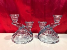 PAIR OF PALE BLUE PRESSED