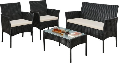 Rattan sofa set piece garden - sofa,