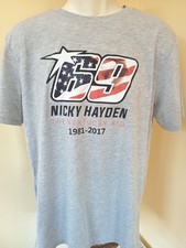 NICKY HAYDEN The Kentucky Kid, 69 American Flag, Moto GP t shirt, L adults