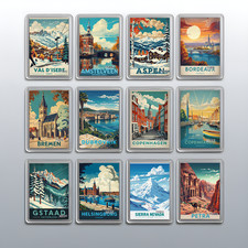 Acrylic Travel City Holiday Fridge Magnet –Souvenir Gift Refrigerator Decoration