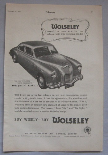 1952 wolseley four - 1952,