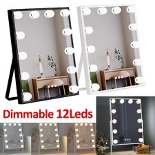 12 LED Lights Bulbs Hollywood Vanity Mirror Dressing Tabletop Make up Mirror