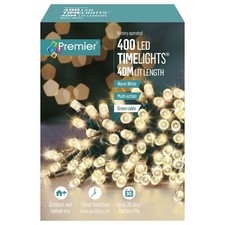 Premier 400 LED Battery Multi-Action Christmas Tree Lights Timer - WARM WHITE