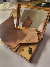  Oblong Shaped Hole Design Musical  Vintage Ladies Powder Compact 