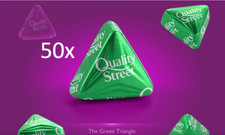 50 GREEN TRIANGLES QUALITY STREET DATED 08/26 CHOCOLATE CHOOSE YOUR OWN