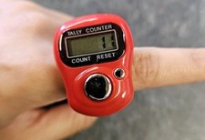 1x Red Finger Ring Digital Religious Tasbeeh Tally Knitting Row Lap Counter