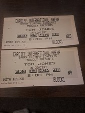 Used Tom Jones Cardiff 1998 ticket stub x 2