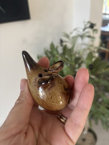 Retro brown ceramic mouse - retro,