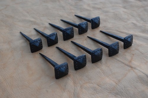 Vintage hand forged nails - forged,