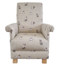 Chair Armchair Beige Fryetts Pooch Natural Fabric Adult Dogs Puppies Beige Taupe